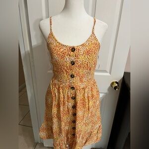 (T) Japna Orange Button-Down Sundress